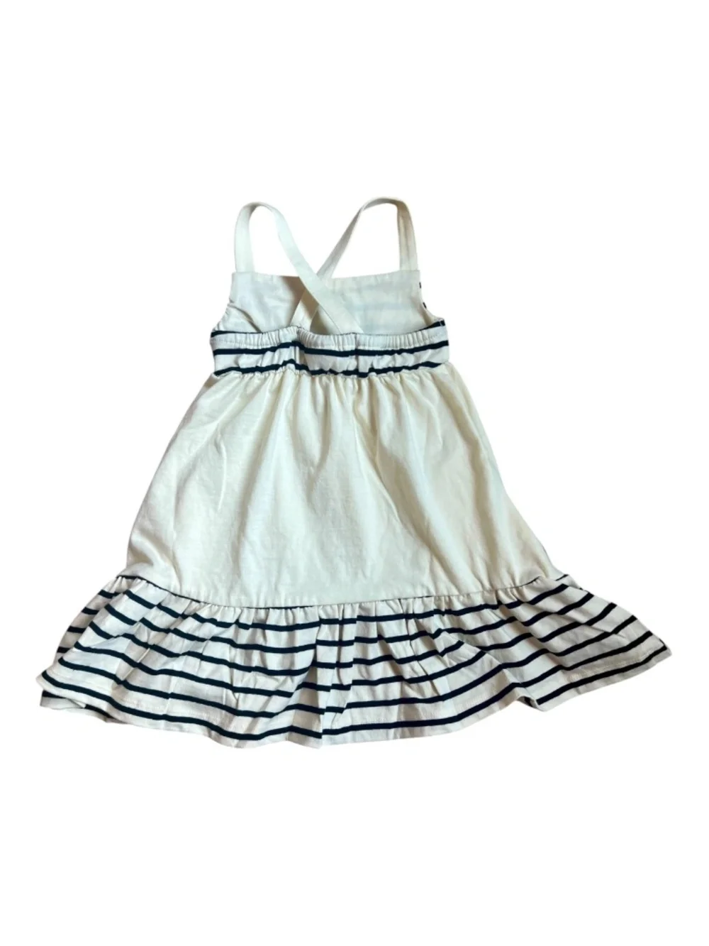 Hanna Andersson Ecru & Black Stripe Pocket Dress 3T NWOT 100% Cotton